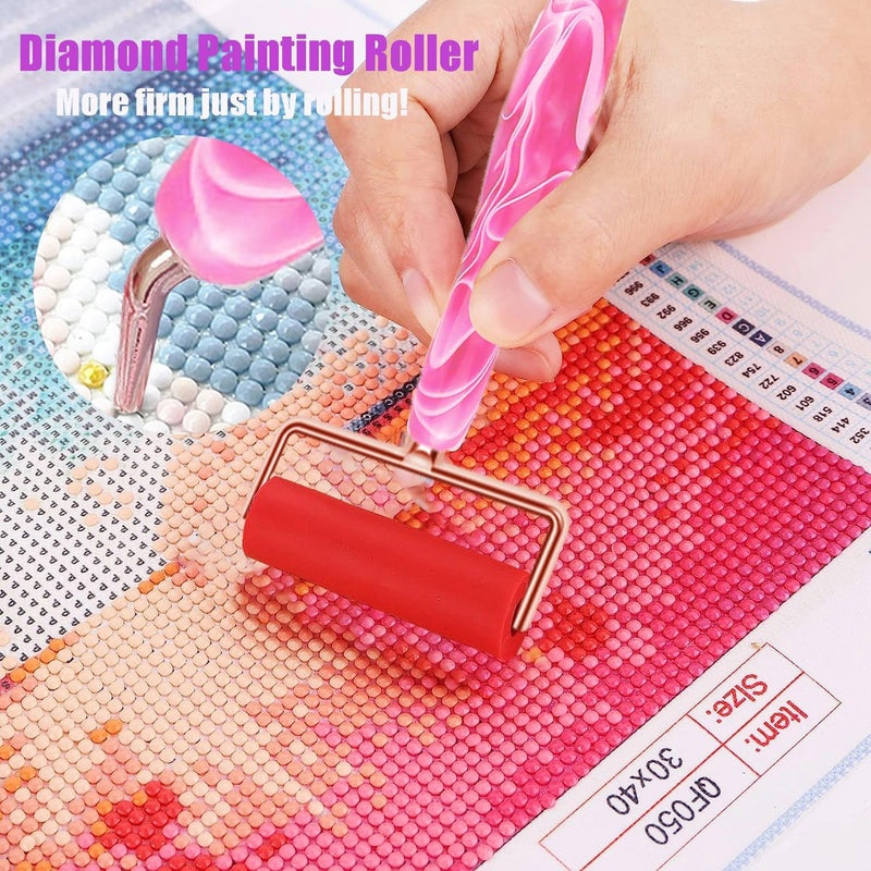 Heyseri 14PCS Diamond Painting Pen Accessories Tools Set, Exquisite Stainless Steel Metal Pen Tips,Ergonomic Diamond Art Pen and 6 Painting Glue Clay,Comfort Grip and Faster Drilling (Pink Gold) - Image 3